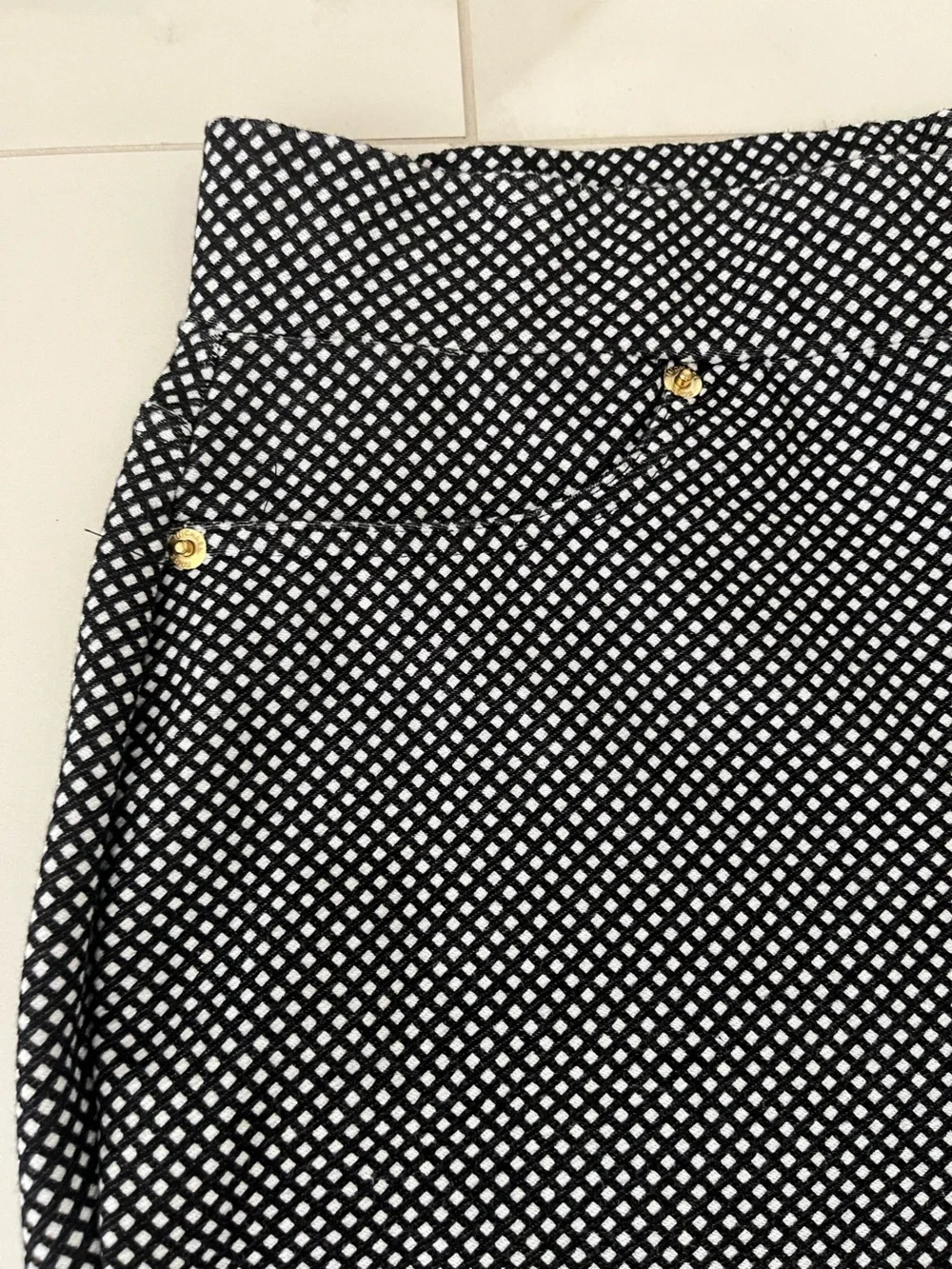 Michael Kors pull on pants Slim Ankle - Black/White size M